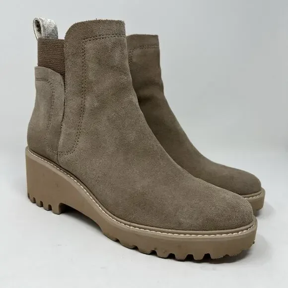 Dolce Vita Boots Huey H2O Chelsea Pull On Ankle Booties Taupe Suede Size 7.5‎ - Picture 2 of 13